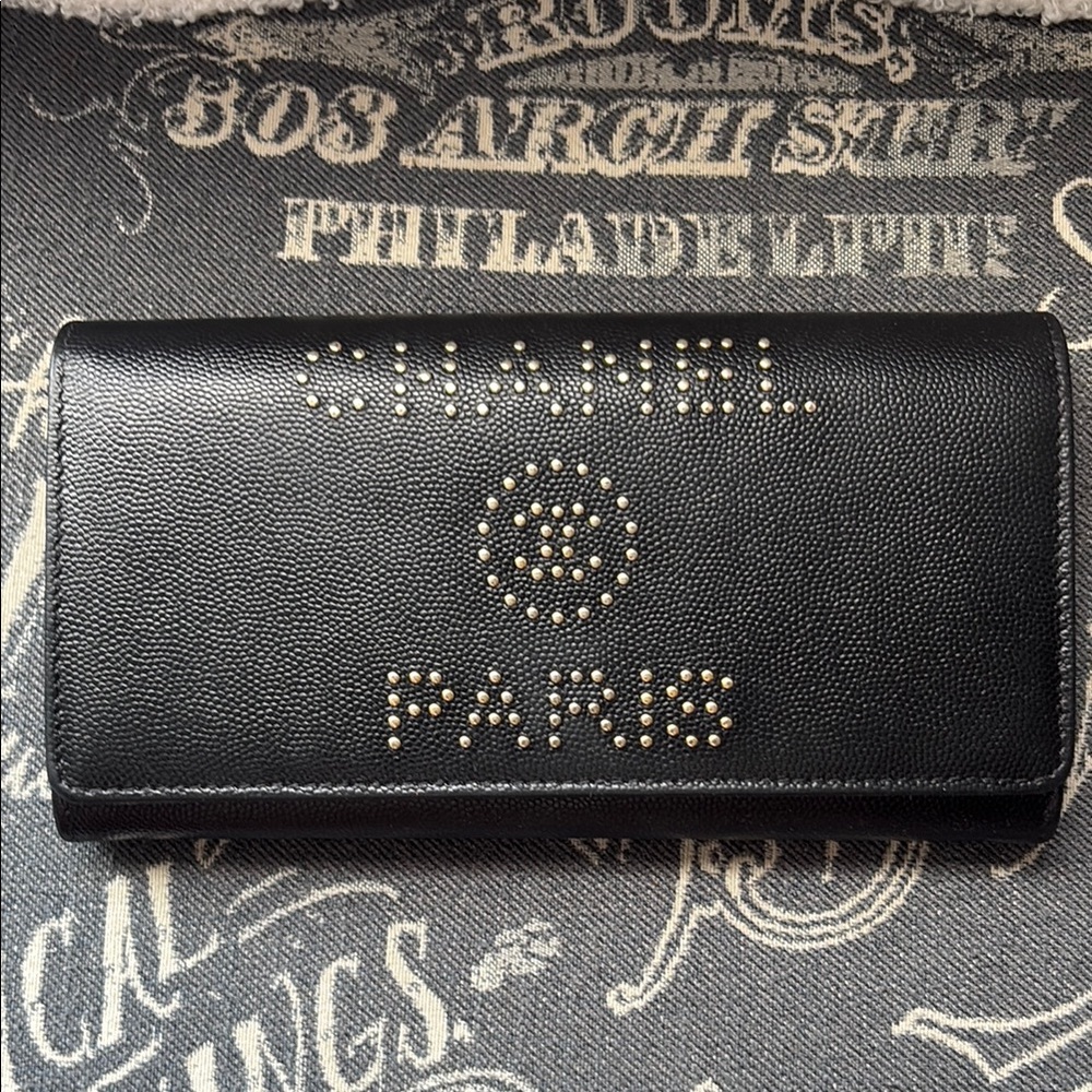 Chanel Black Leather Trifold Wallet